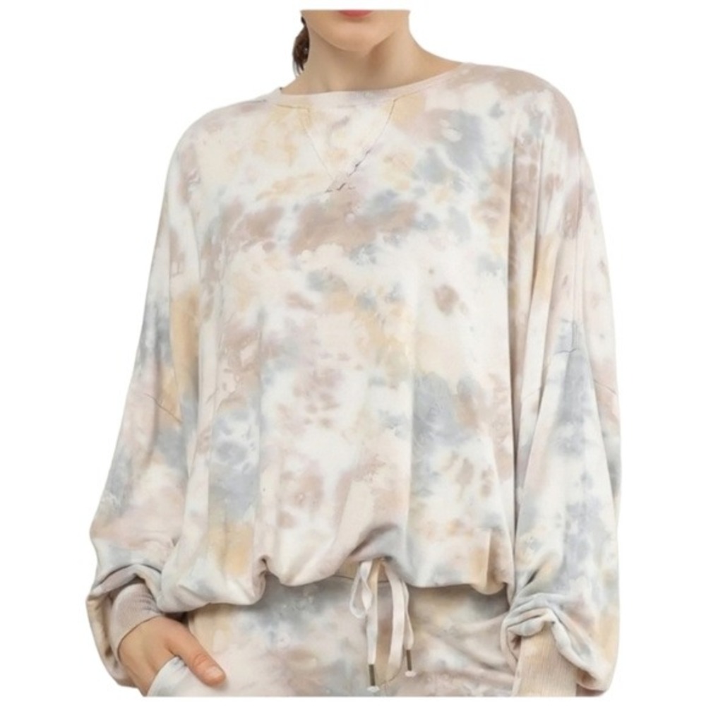 Young Fabulous & Broke Tie Dye Sweatshirt Juliette White Pastel‎ Fairy Womens L